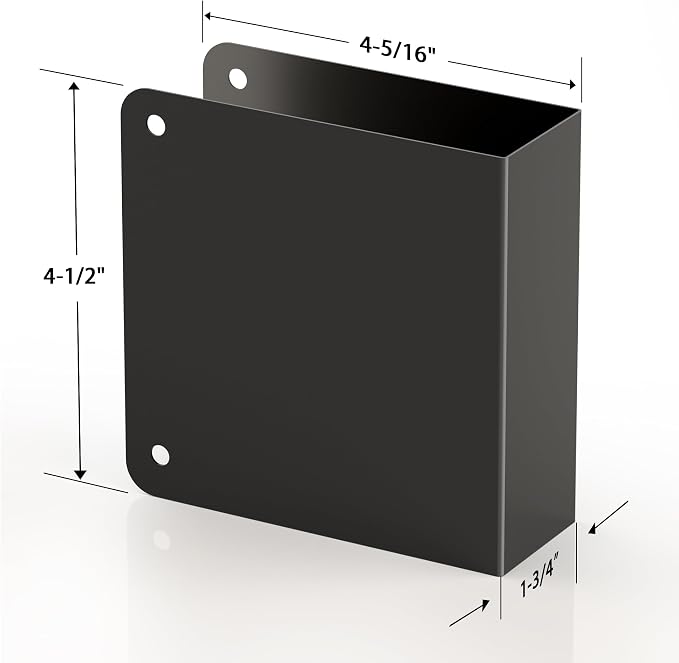 Door Knob Reinforcement Plate, Matte Black, Fits 1-3/4" Doors, Door Lock and - Image 3
