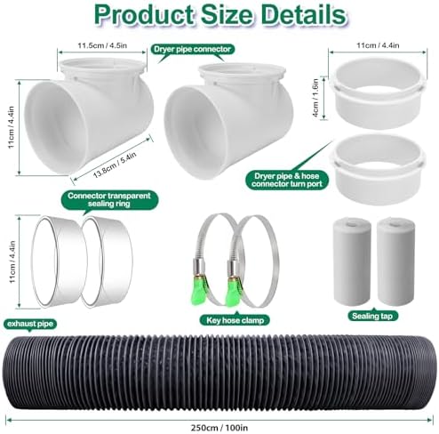 Dryer Vent Hose For Tight Space, Indoor Dryer Vent, Dryer Hose Vent Kit - Image 2