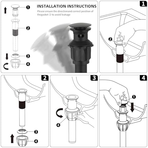 Pop Up Bathroom Sink Drain Assembly - Image 6