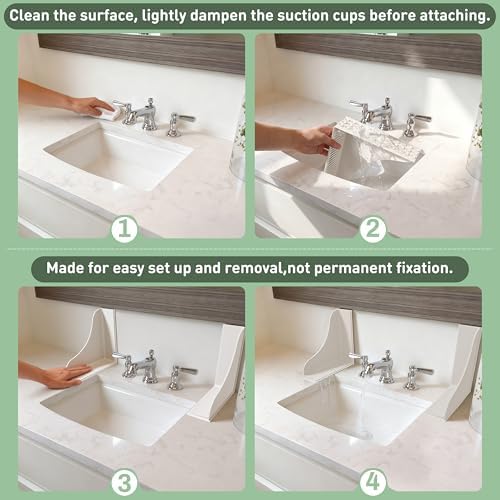 No-Adhesive 2-Pack All-Silicone Shower Splash Guard - Image 4