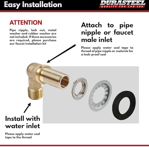 DuraSteel Wall Mount Faucet 90-Degree Elbow - Image 4