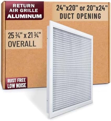 Fits 24x20 and 20x24 Duct Opening | Aluminum Eggcrate Return Air Grille | Low by Handua