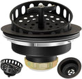 Kitchen Sink Drain Assembly 3-1/2 Inch Bronze Stainless Steel Kitchen Drain by Exakey