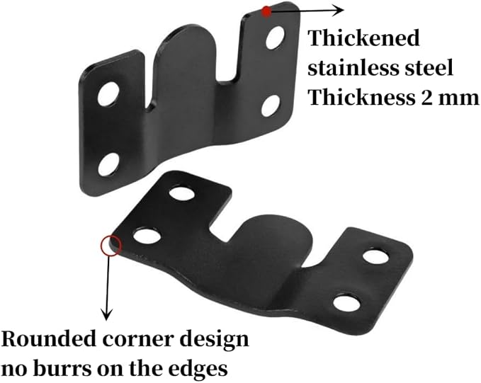 4 Pairs Interlocking Flush Mount Bracket Picture Hanging Hooks Stainless Steel - Image 5