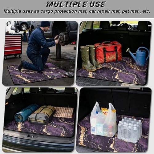 Purple Marble Work Trunk Mat Heavy Duty Foldable Cargo Liner - Image 3