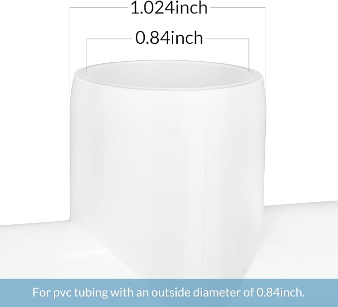 20 Pack 1/2 Inch Cross PVC Fitting, 4-Way Furniture Grade Pipe Elbow Connector - Image 2