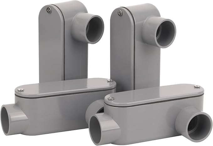 4Pack 1 Inch Rigid PVC Conduit Body Type LL 1IN PVC Conduit Bodies LL Type by CKVIHAV