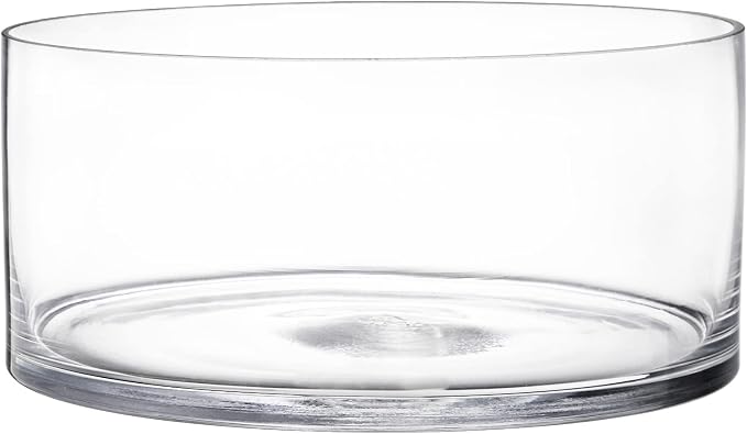 Wide Glass Cylinder Vase, Cylinder Terrarium Bowl, Decorative Centerpiece by YOUEON