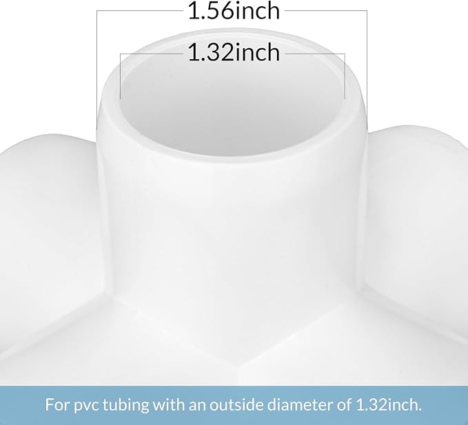 8 Pack 1 Inch 5 Way Elbow PVC Fitting, Furniture Grade Pipe Elbow Connector - Image 2
