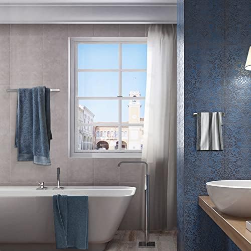 4-Pieces Bathroom Hardware Set, Polished Chrome Towel Bar Set, Wall Mounted - Image 7