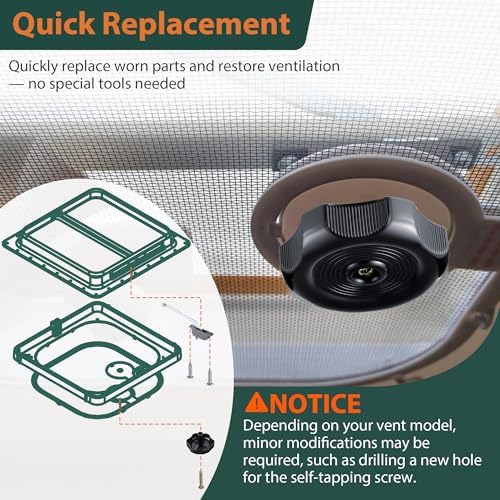 2 Pack RV Roof Vent Operator Assembly - Image 5