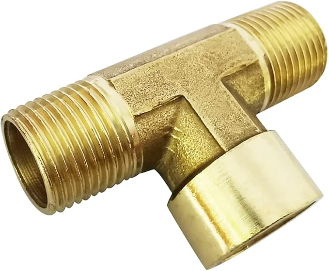 Brass Pipe Fitting Street Tee BSP Thread 3 ways Connector 3/8" Male x 3/8" - Image 2