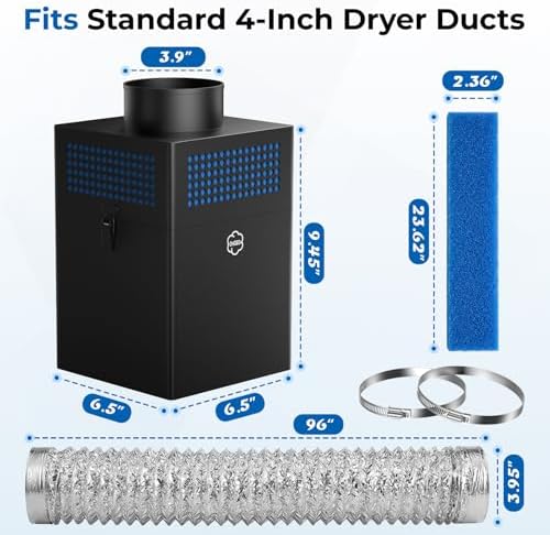 Indoor Dryer Vent Kit Filter Bucket, Dryer Lint Trap Box - Image 2