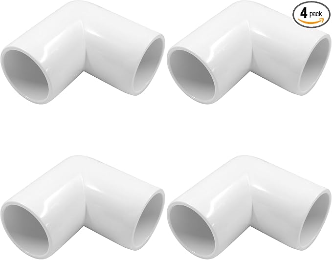 Piutouyar 4 Pcs 3/4" 90 Degree Right Angle Elbow PVC Pipe Fitting, 2 Way | by Piutouyar