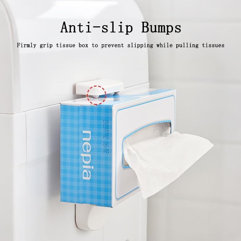 Adjustable Tissue Box Holder Wall Mount Hang Adhesive 2PC - Image 4