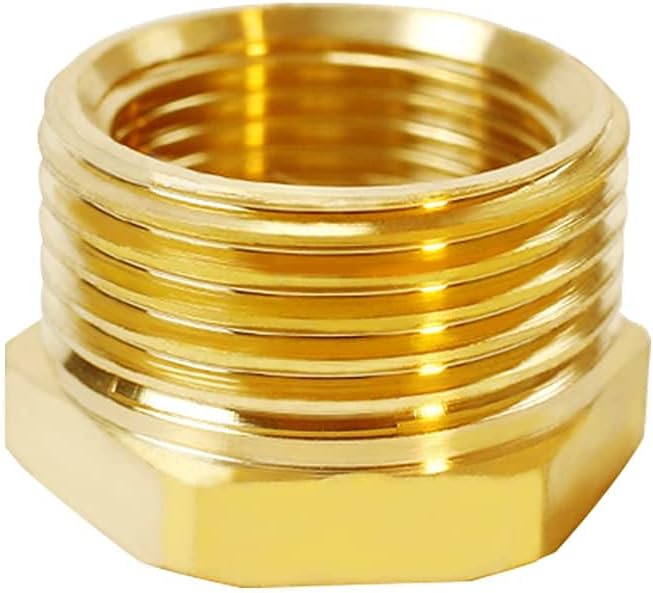 Joywayus Brass Reducing Hex Bushing 1/2" NPT Female x 3/4" G Male | Cast Pipe - Image 6