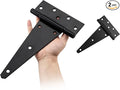 HOME MASTER HARDWARE 10" Heavy Duty Gate Hinges, 2 Pack T Strap Hinges | Steel by HOME+MASTER+HARDWARE