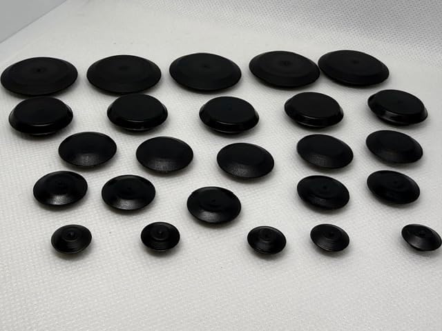 Black Flush Mount Hole Plugs, Panel Snap Caps - Image 2