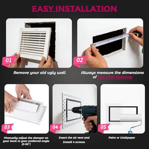 Flush Wall Vent, 6x10 Vent Cover Air Vent Cover White Wall Vent Cover - Image 4