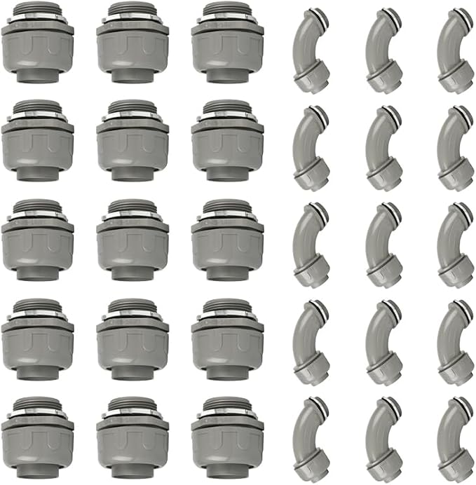 Conduit Connectors, 1-1/4 Inch Liquid Tight Connector NPT Non-Metallic by HDHAODA