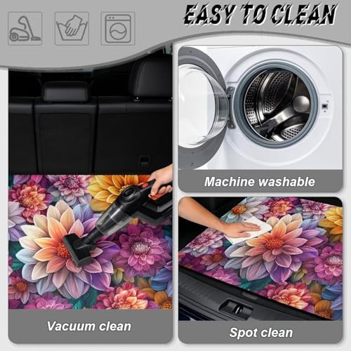 ELEQIN Car Cargo Liner, All Weather Heavy Duty Trunk Liner, Dahlia Flower - Image 5