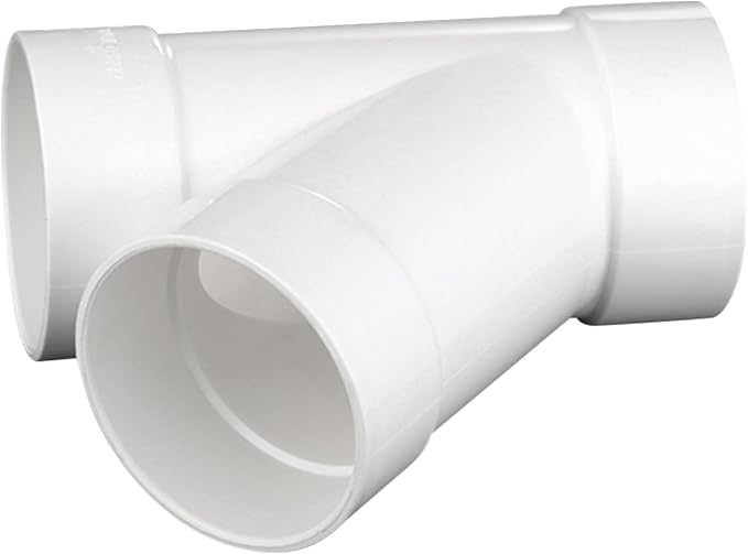 3" PVC 45 Degree Wye DWV Sanitary Y-TEE Street Drain Waste white | Vent PVC - Image 4