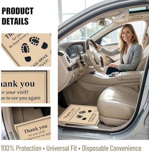 50PCS 16 x 20 Car Paper Floor Mat, Disposable Kraft Paper Vehicle Floor Foot - Image 3