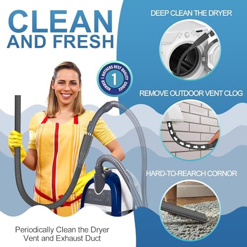 PetOde Dryer Vent Cleaner Kit – Dryer Vent Vacuum Hose Attachment Black - Image 7