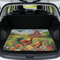 Red Barn Rooster Heavy Duty Cargo Mat Racing Trunk Mat Universal Waterproof by Mintulipy