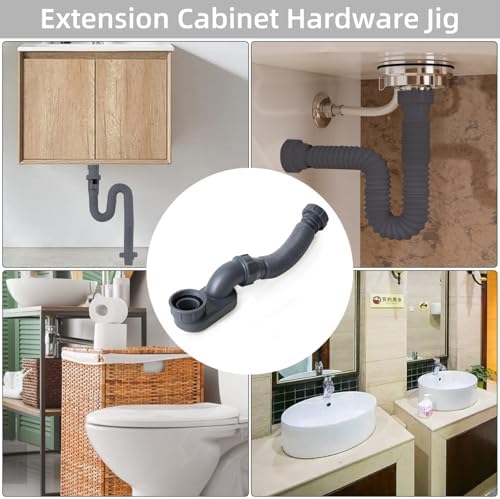 Low Profile 1 1/2" P Trap Flexible Bathtub & Shower Drain Pipe, Flat P Trap Kit - Image 4