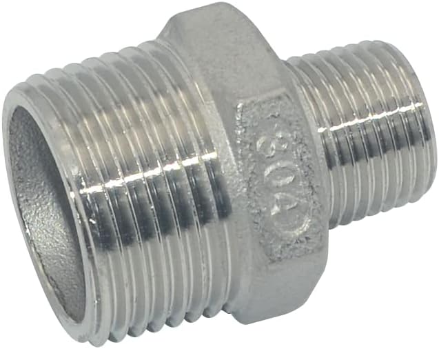 1" x 1/2" Male Threaded Reducing Nipple Fitting/Adapter, Stainless Steel SS304 - Image 4