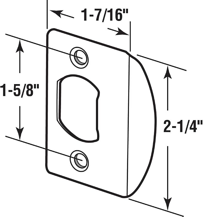 Prime-Line MP2232-2 Standard Latch Strike, 1-5/8 in., Brass Plated Finish - Image 2
