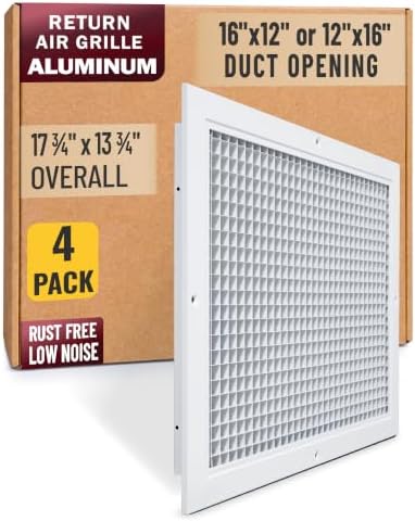 Fits 16x12 and 12x16 Duct Opening | Aluminum Eggcrate Return Air Grille | Low by Handua