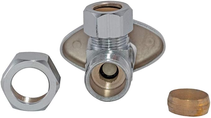 Eastman 1/2 Inch OD Compression x 5/8 Inch OD Compression Multi-Turn Angle Stop - Image 3