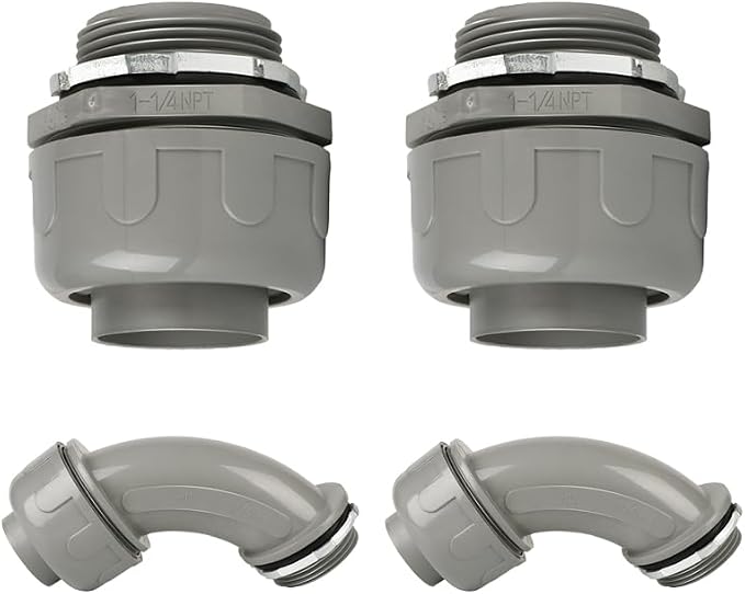 Conduit Connectors, 1-1/4 Inch Liquid Tight Connector NPT Non-Metallic by HDHAODA