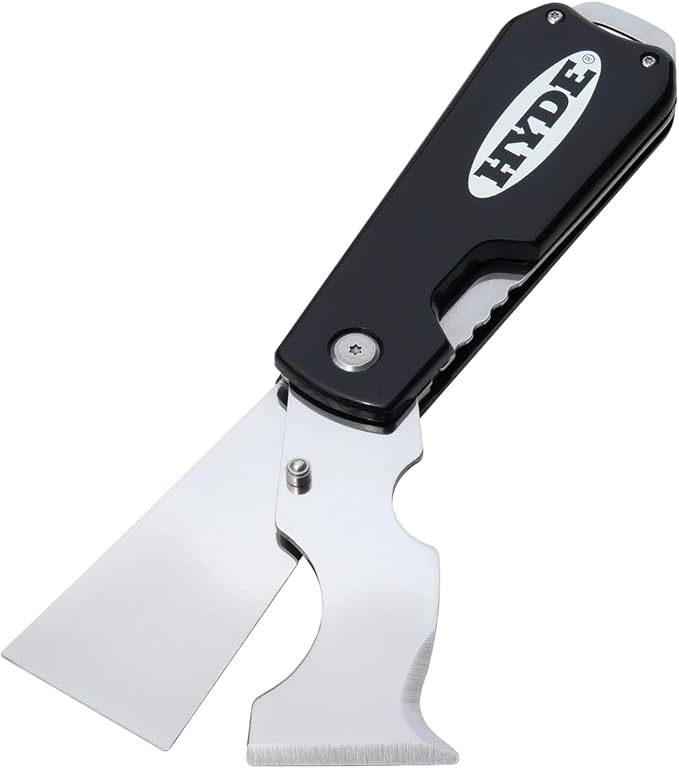Hyde Dual Blade Folding Painter's Tool 5-In-1 Stainless Steel Folds Closed - Image 2