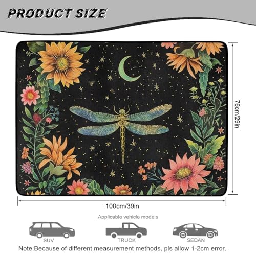 Flower Dragonfly Universal Car Trunk Mat, Waterproof Liner - Image 7