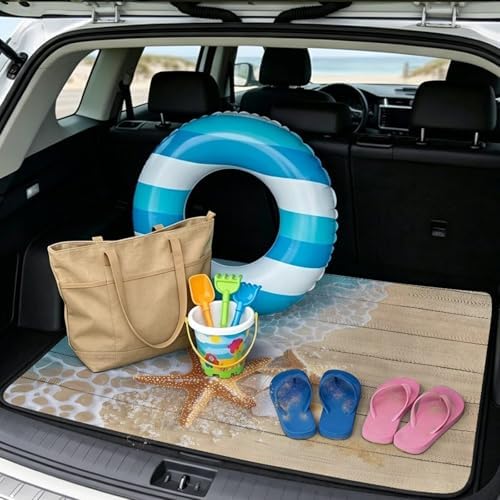 Beach Sea Starfish Trunk Mat for SUV Sedan Hatchback 29"x39" - Image 2