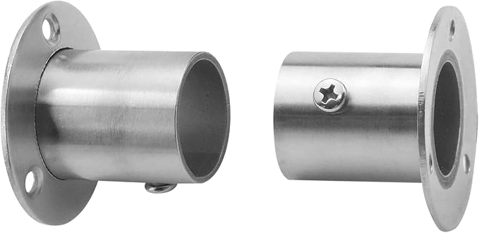 Antrader Stainless Steel Closet Rod Flange, 1 Inch Adjustable Socket Bracket | - Image 4