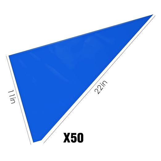 50PCS Tile Grout Masonry Mortar Bag, Heavy Duty Blue HDPE Tear Resistant Grout - Image 2