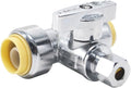 TTFLEX 1/2" Push x 1/2" Push x 3/8" Comp Tee Valve, Shut Off Valve 1/4 Turn | by TTFLEX