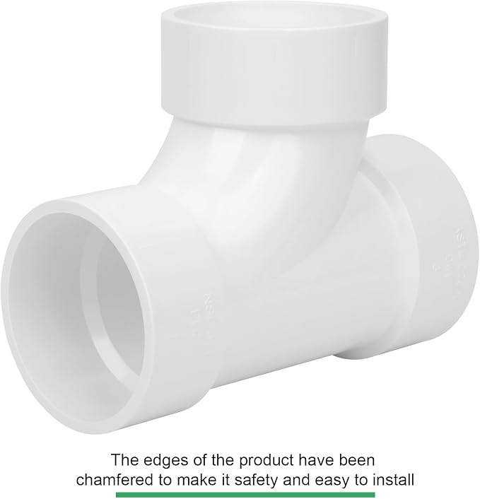 3IN PVC DWV Sanitary Tee 3-Way PVC Pipe Fittings Adapter Furniture Build Grade - Image 5