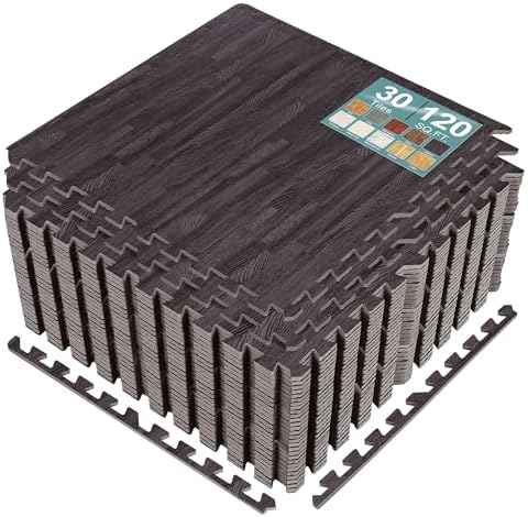Sorbus Interlocking Wood Grain Foam Floor Tiles by Sorbus