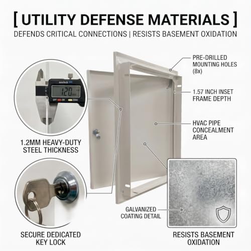 14x29 Lockable Galvanized Access Panel 1.2mm Steel Drywall Door - Image 3
