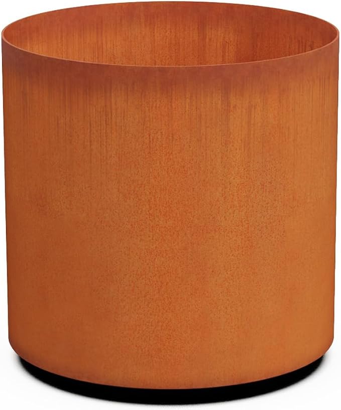 Corten Steel Garden Planter Round Heavy Duty Metal | Made in USA | Fully by Plantercraft