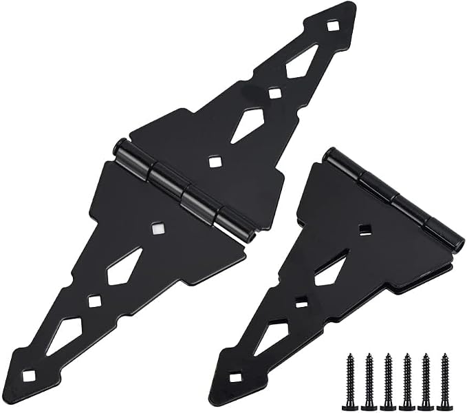HOME MASTER HARDWARE 8" Heavy Duty Gate Hinges, 6 Pack Strap Hinges, Barn and - Image 9