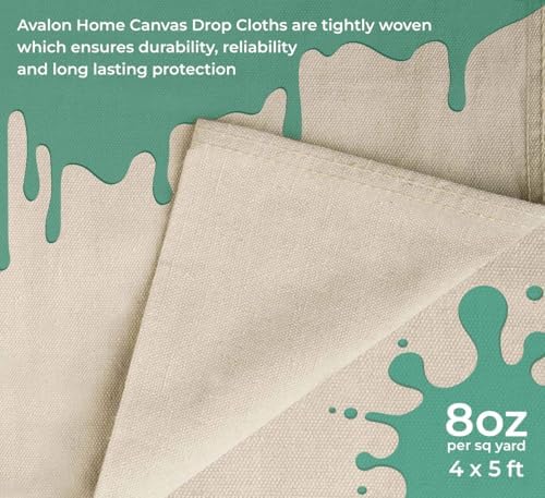 Canvas Drop Cloth for Painting 4x5 feet Pack of 4-8oz Painters Drop Cloths for - Image 6