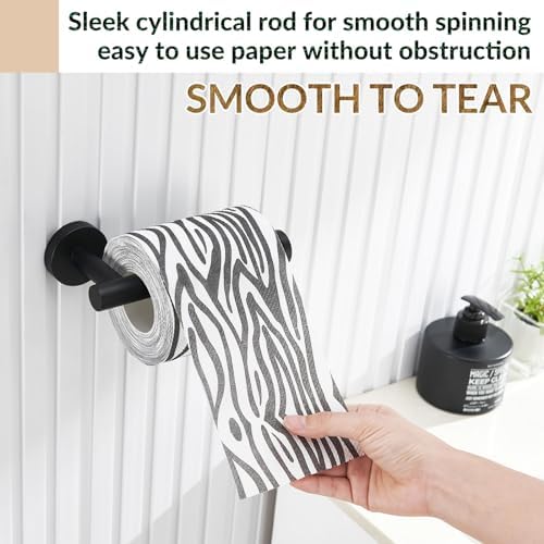 APLusee Toilet Paper Holder, 304 Stainless Steel, Matte Black - Image 5
