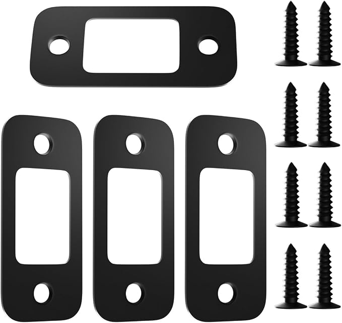 4Pack Deadbolt Strike Plate Door Backplate, Door Strike Plate by Quadafy