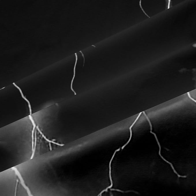 jejeloiu Grey Thunder Lightning Window Drapes Cool Flashing Lightning Blackout - Image 6
